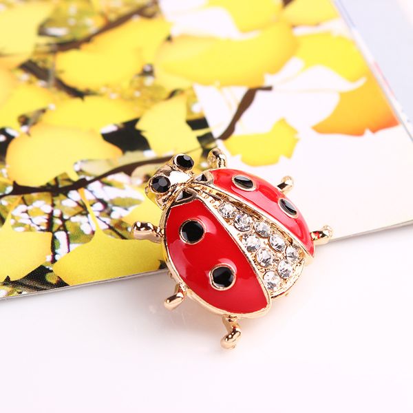 

fashion ladybug brooch pin personality designer insect collar clips suits shirt sweater pins for men women, Gray