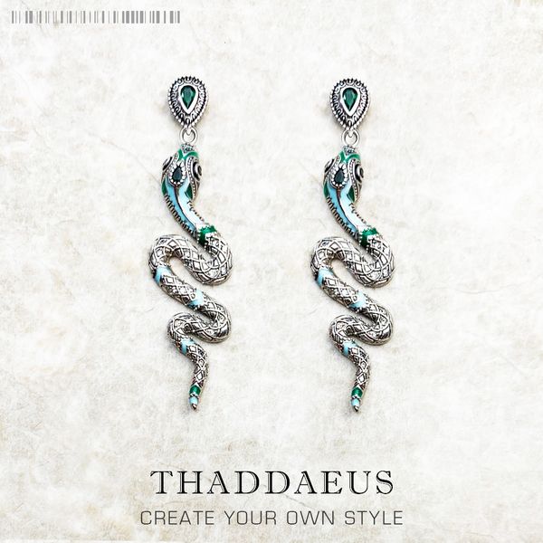 

dangle chandelier anting anting gantung ular biru gaya eropa buatan tangan perhiasan fashion bagus hadiah bohemia untuk wanita 925 perak ste, Silver