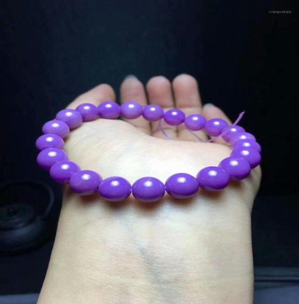 

natural bracelet phosphosiderite purple beads 98mm beaded strands7853758, Black