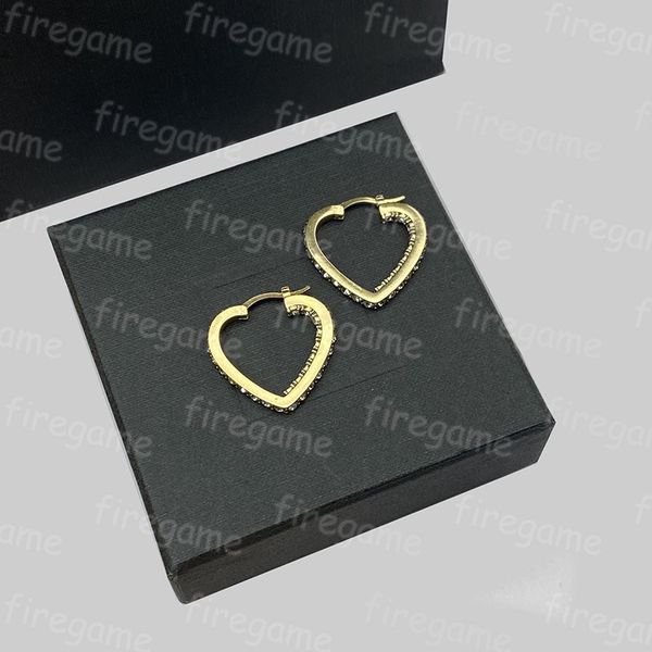 

luxury women fashion heart love stud classic size stainless steel couple gifts designer jewelry engagement earrings, Golden;silver