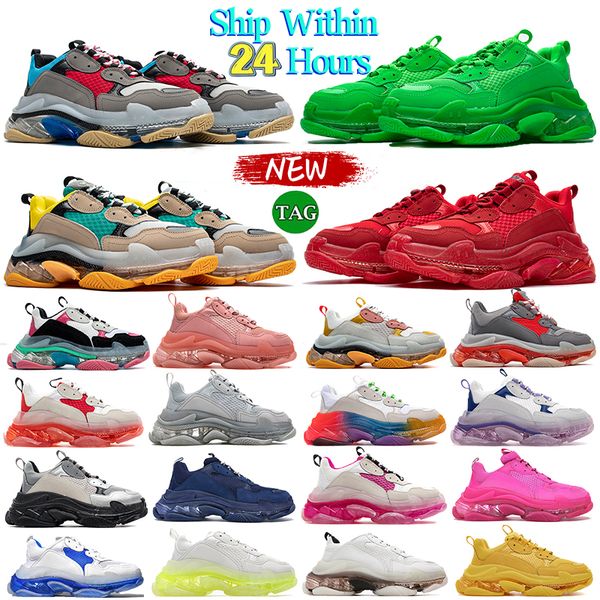 

mens triple-s clear sole casual shoe men women gym red blue beige green yellow black white fluo pink designer shoe womens fashion luxury cry