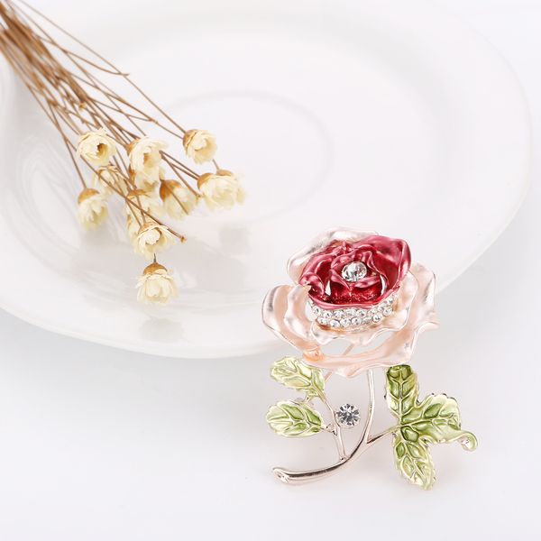 

exquisite rose brooch pin flowers designer suits shirt collar clips sweater pins clothing accessories gifts for women men, Gray