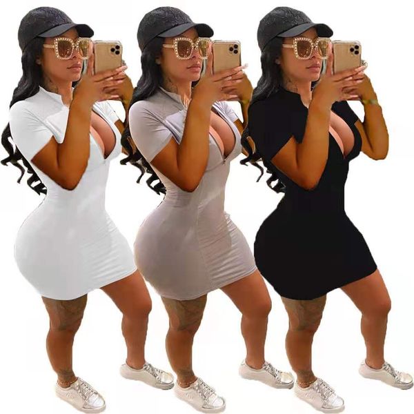

mini dress clubwear drawstring vintage v neck sleeveless basic womens summer plus size short sleeves, Black;gray
