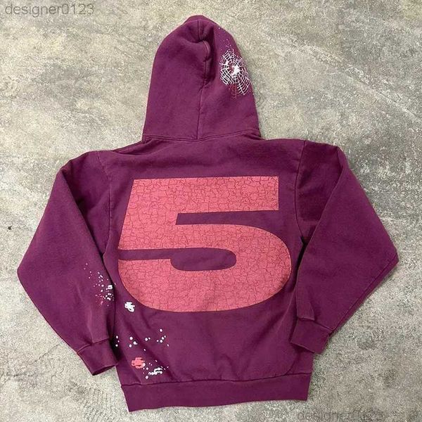 

2023 new sp5der hoodie young thug spider hoodie men women 1 1 web 555555 pullovers loose hooded sweatshirts, Black