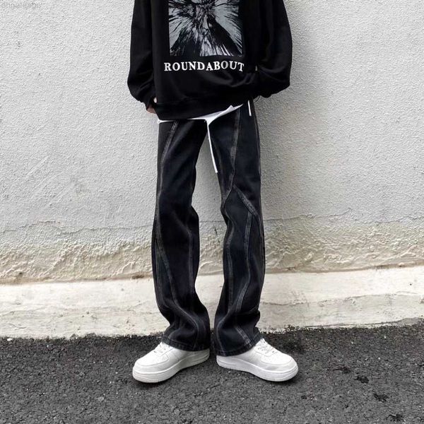 

men's jeans american straight leg restoring ancient ways, Blue