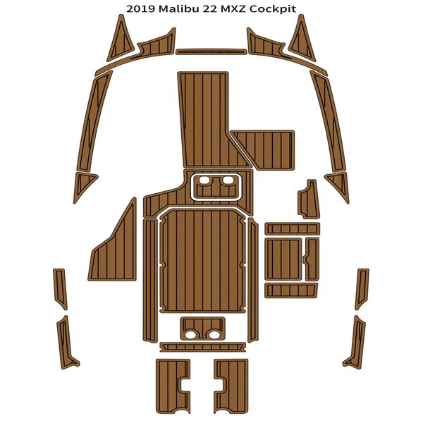 

2019 malibu 22 mxz cockpit pad boat eva foam faux teak deck floor mat flooring