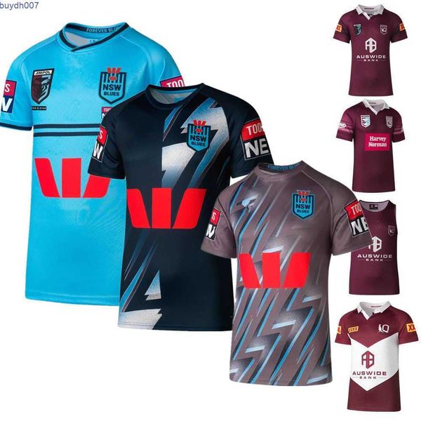 

96ju new men's t-shirts fashion rugby 2023 2024 state of origin nsw blues home training rugby australia queensland qld kids suits rugby, White;black
