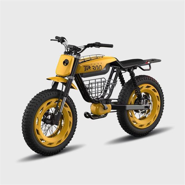 

20-inch electric power bicycle fat tire snow bike retro two-wheeled electric motocross 48v direct drive motor shock ebike