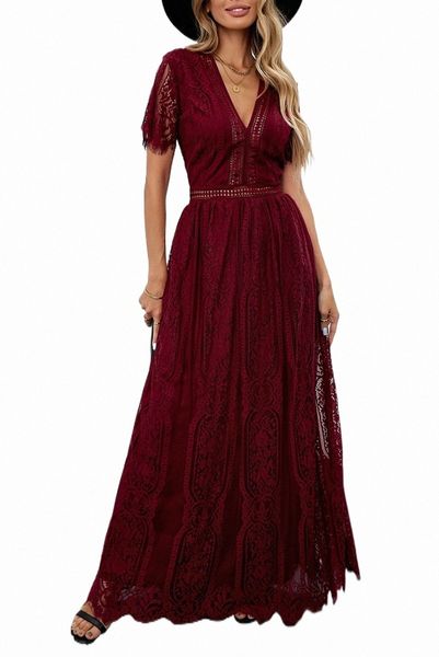 

red blue fill your heart lace maxi dress 2023 new t8dk#, Black;pink
