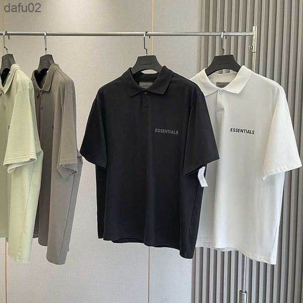 

men's t-shirts fw21 summer men's new polo shirt printing letters high street hip hop t-shirt loose 100% cotton short sleeve l23051, White;black