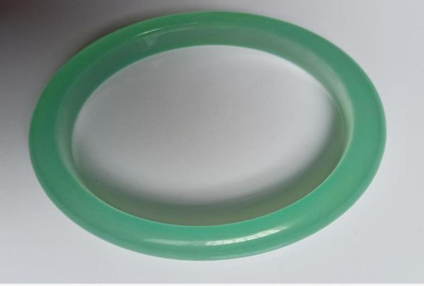 

5662mm natural light green handmade jade bracelet0123453051837, Black