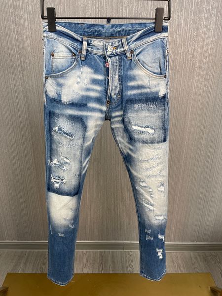 

dsq2 coolguy jeans men's jeans classic blue hip hop rock moto mens design ripped distressed skinny jeans denim biker dsq2 jeans 878