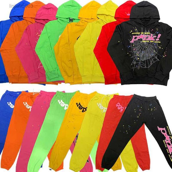

spider hoodies designer mens pullover red sp5der young thug 555555 angel hoodies men womens hoodie embroidered web sweatshirt joggers size s, Black