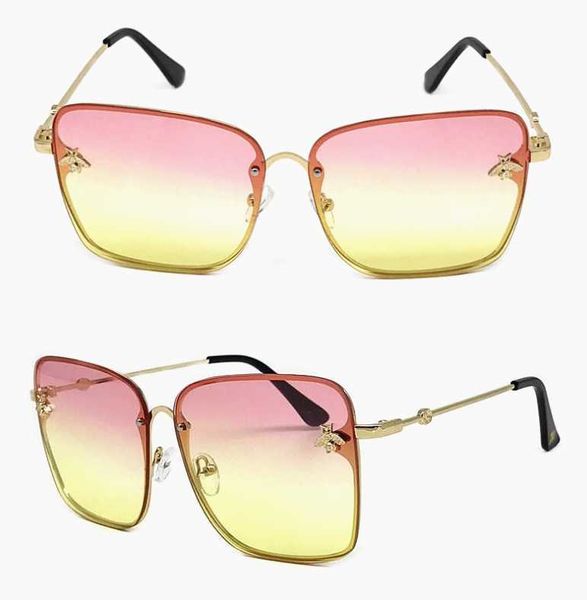 

square metal sunglasses small large frame square bee glasses, White;black