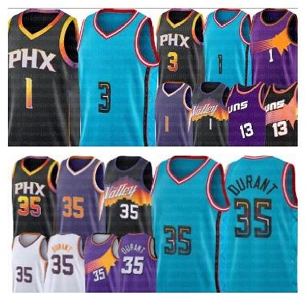 

kevin durant devin booker basketball jersey chris paul men 35 1 3 steve 13 nash charles 34 barkley 2023 city blue edition shirt purple phoen, Black;red