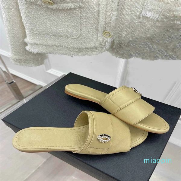 

2023-designer beading slippers women's sandals makaron platform slipper rubber sandal summer vintage candy color slippers fashion platf, Black
