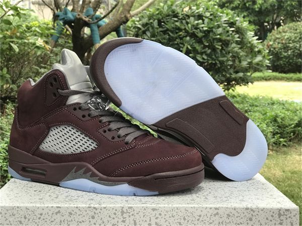 

2023 authentic 5 burgundy deep suede light graphite silver men women sports sneakers with original box size us7-13 dz4131-600