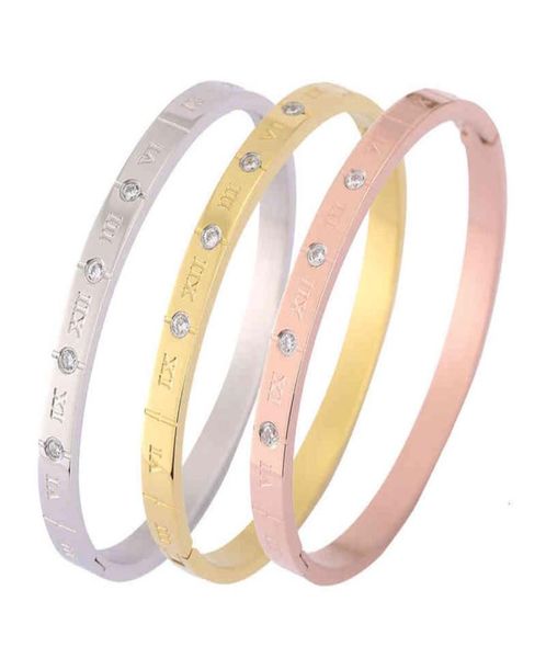 

fashion women039s roman digital zircon stainless steel bracelet jewelry now3326183, Black