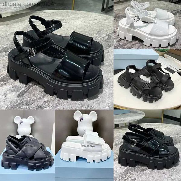 

designer sandals rubber sandal women monolith sandal fashion platform slides classics slippers retro beach loafers wide solid sandal, Black