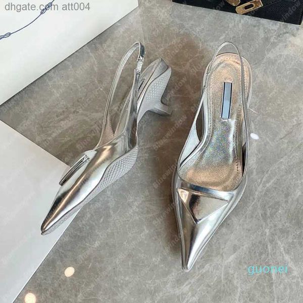 

dress shoes women pumps triangle mid-heel slingback sandals designers shoes heels sandales, Black