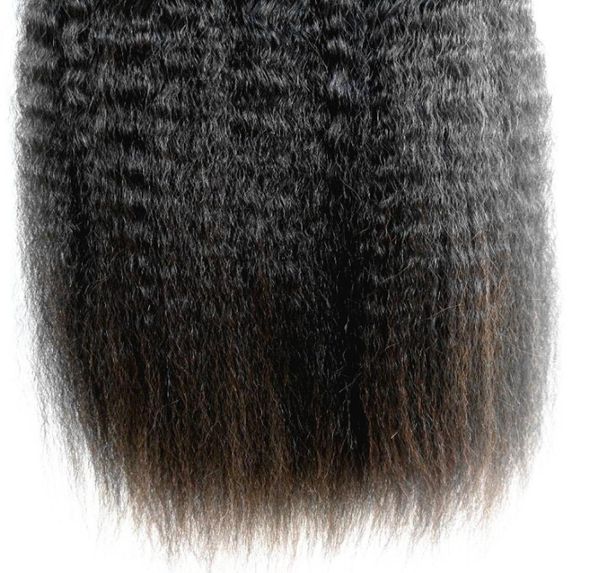 

brazilian human virgin remy hair kinky straight weft soft double drawn unprocessed natural black color7218892, Black;brown