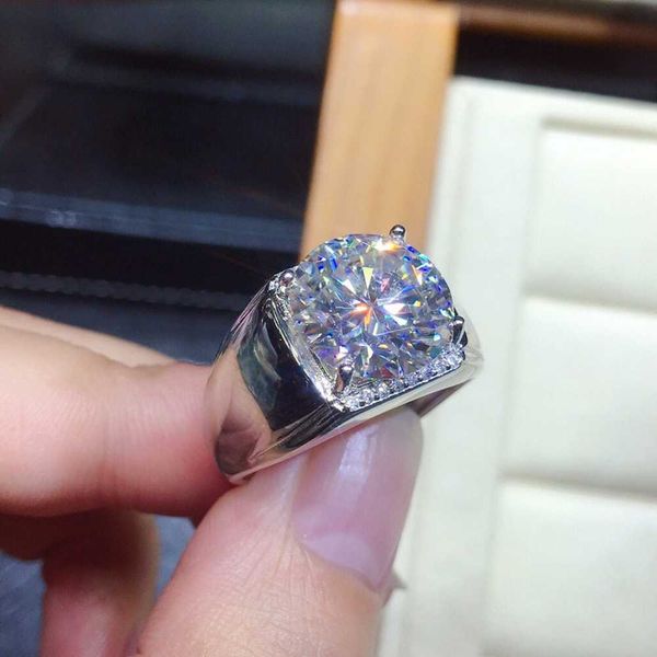 

Band Solitaire Male 5ct Lab Moissanite Ring sterg sier Promise Engagement Wedding band Rings for men Party cessory J230517
