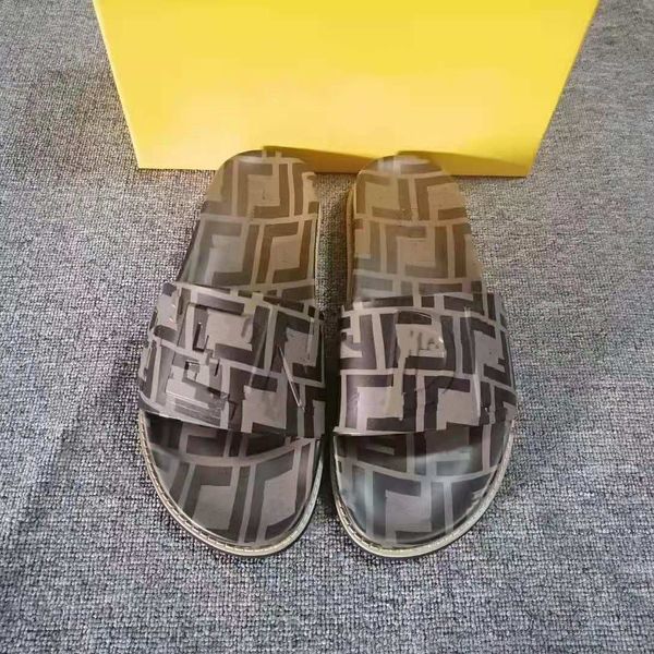 

designer men slides f fabric leather sandals black slippers f letter summer fashion classic flat man slide beach sandal quality size 38-46 0