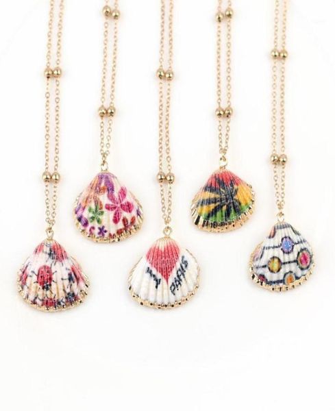 

new painted shell necklace choker for women bohemian shell cowrie pendant necklace female fashion beach jewelry 202017755907, Silver