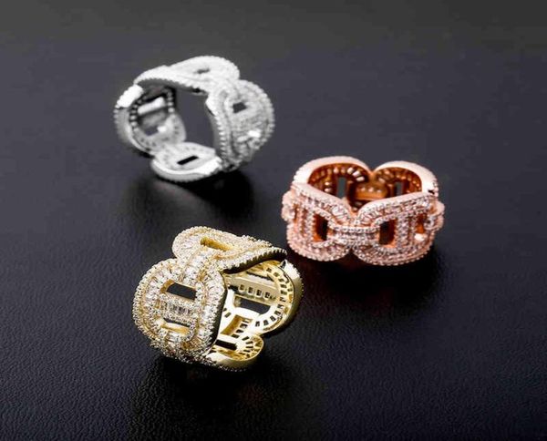 

2021 hip hop rings all iced out bling micro pave aaa cubic zircon jewelry gift for men and woman8991597, Silver