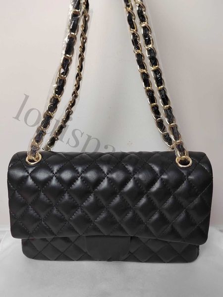 

designer custom luxury brand bag channel 2022 handbag leather leather cowhide gold or silver chain slant shoulder 2.55cm black pink and whit
