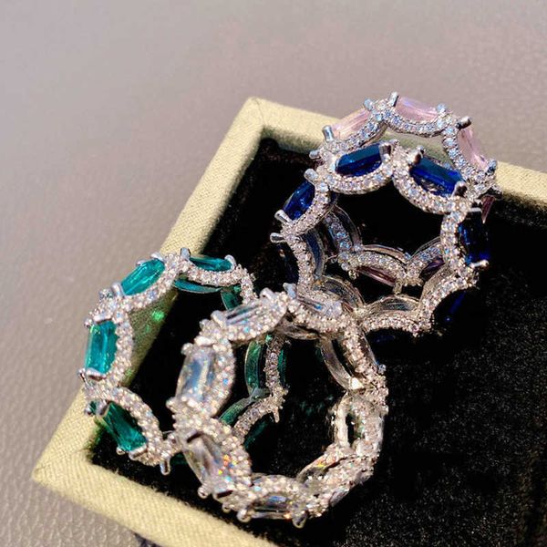 

band rings exquisite irregular stone ring silver color luxury party weeding engagement ring with large zircon jewelry 2022 j230517