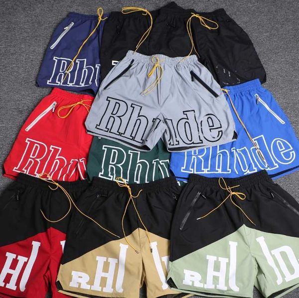 

men's shorts men women loose print shorts self nylon mesh drawstring zipper short 2022ss new arrival, White;black