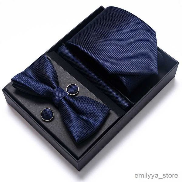 

2pcs handkerchiefs style mix colors holiday gift tie handkerchief pocket squares cufflink set necktie box dot man easter day, Blue;white