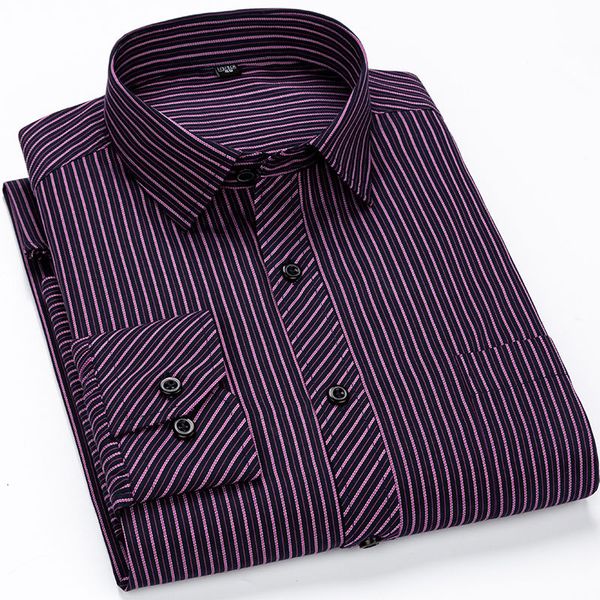 

men's dress shirts oversized 9xl 8xl 48 47 mens long sleeved shirt casual business classic plaid striped slim fit button male social dr, White;black