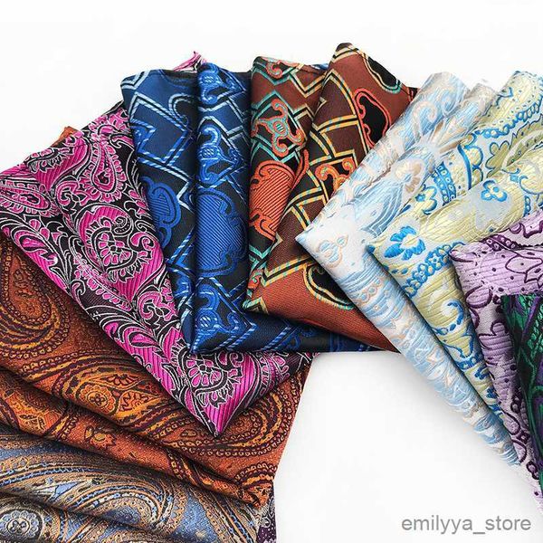

2pcs handkerchiefs variety trendy men handkerchief pocket hanky silk pocket squared handkerchief paisley cashew ties hankerchief men, Blue;white