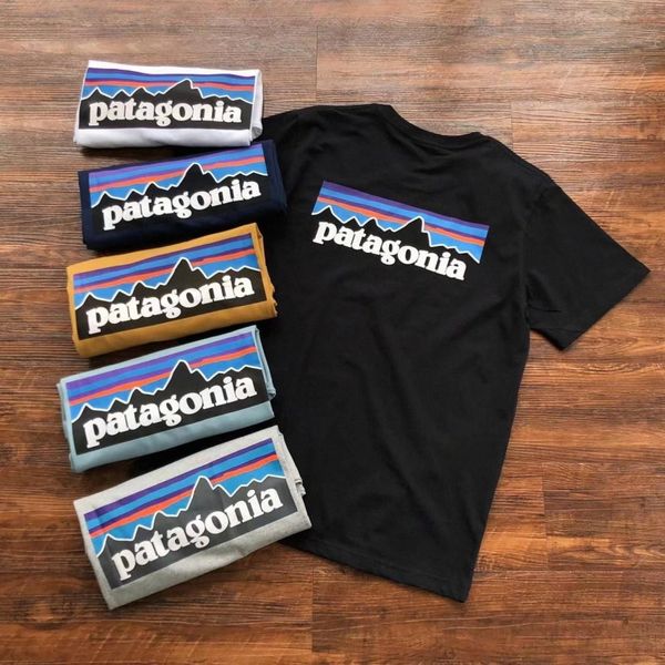 

23ss men's t-shirts designer patagonias short-sleeved tees cotton high-quality pattern printing men's and women's classic sho, White;black