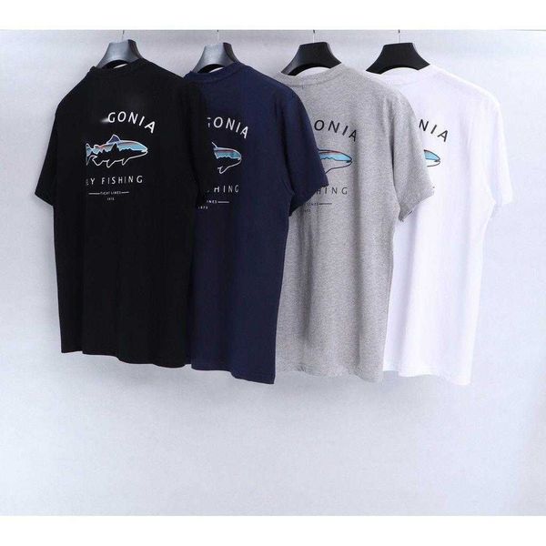 

men's t-shirt summer new designer american style ocean series shark print pattern couples short-sleeved, White;black