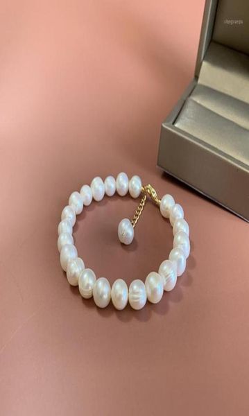 

women nutural freshwater pearl bracelet genuine high class bangles beaded strands7503560, Black