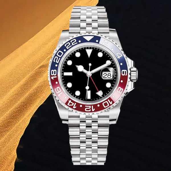 

mens watch automatic mechanical watch 40mm 41mm aaa all stainless steelstrap blue black sapphire wristwatches super luminous montre de luxe, Slivery;brown