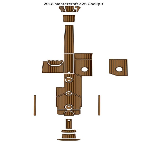 

2018 mastercraft x26 cockpit pad boat eva foam faux teak deck floor mat flooring