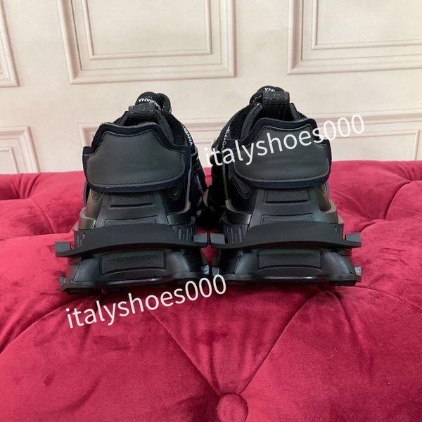 

new designer men sneaker leather embroidered stripes white shoe flat platform walking sports trainers, Black