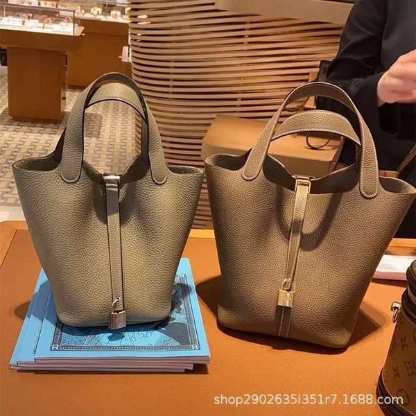 

a designer tote bag her mas handbag authentic handbag desinger totes picotin bags mother and son vegetable basket bag leather litchi pattern
