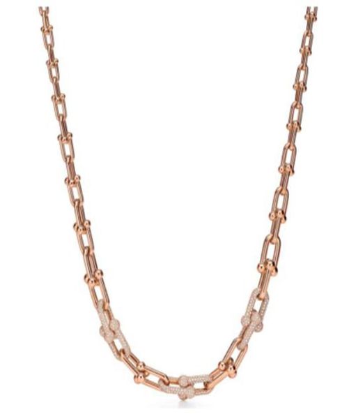 

luxury hardwear jewelry designer necklace rose gold platinum chain size gradient horseshoe necklaces for teen girls silver party d5452644