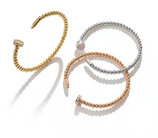 

bangle gelang pasangan wanita stainless steel 316l gelang kuku mewah untuk pria perhiasan pesta hadiah 230517, Black