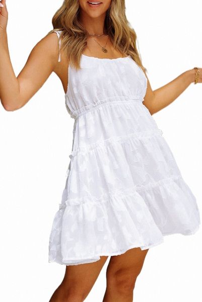 

white tiered textured babydoll dress 2023 new b8ys#, Black;pink