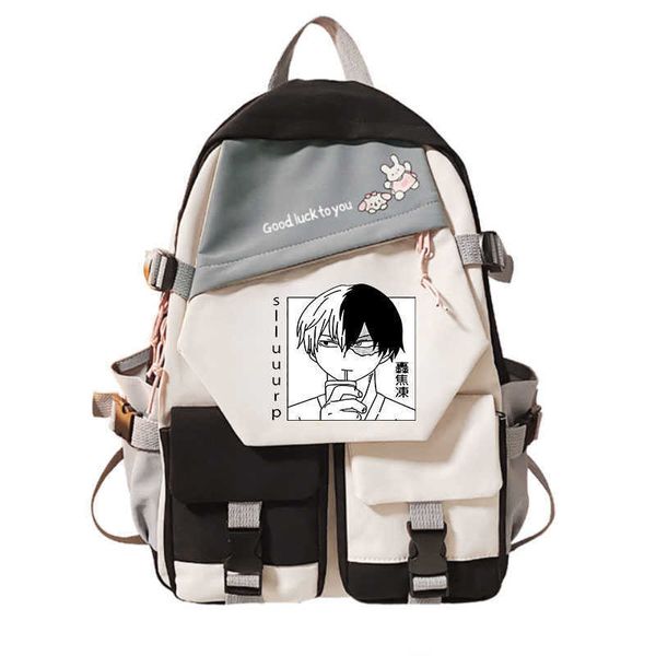 

backpack anime s todoroki boku no hero academia book bag various storage designer backpack my hero academia girls school bag mochila j230517