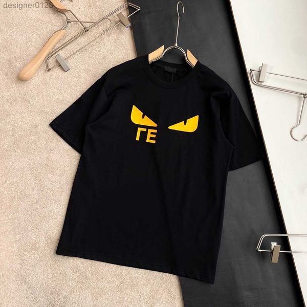 

2023 summer high-quality men's designer t-shirt men's and women's double f letter print short sleeve men's t-shirt men&#, White;black