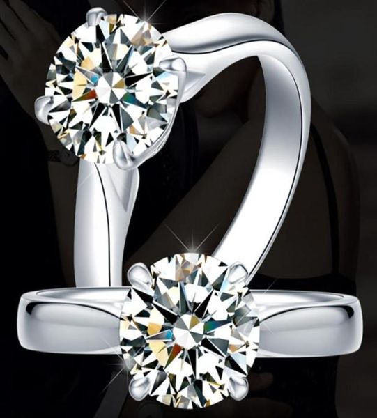 

cluster rings 18k 757 white gold ring women wedding anniversary engagement party round moissanite diamond elegant romantic trendy 5976994, Golden;silver