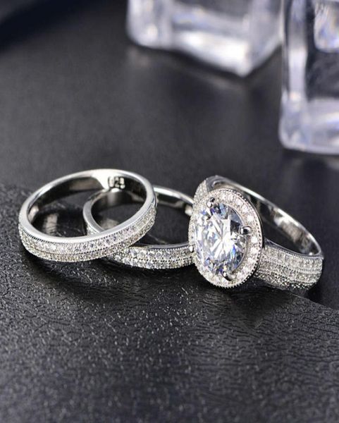 

hbp fashion jewelry simulation 18k gold diamond ring full of luxury wedding rings6829608, Silver