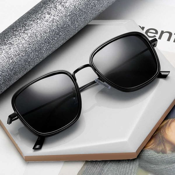 

new steampunk style polarized indian sunglasses male driver box sunglasses 5207, White;black